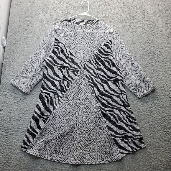 Travelers Collection By Chico's Cardigan Sweater Womens Multi Sheer Animal Print - Picture 2 of 7